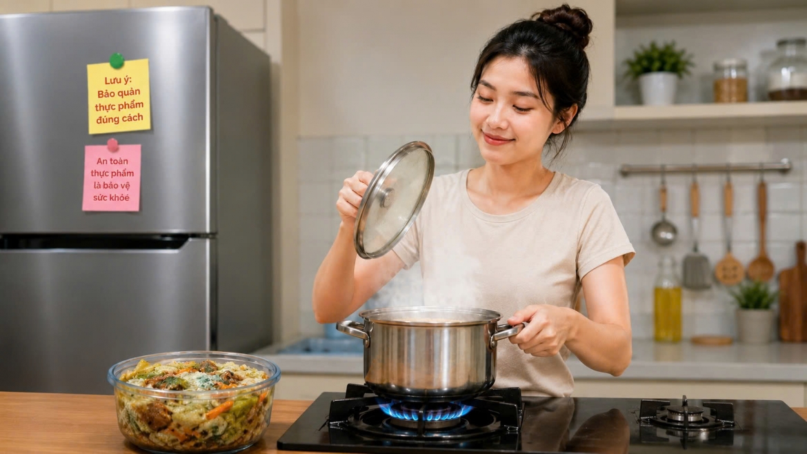 Thức ăn chớm hỏng, đun sôi lại còn ăn được không?